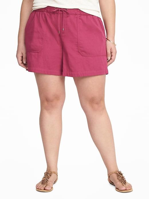 Old Navy Womens Mid-rise Plus-size Soft Utility Shorts Berry Pink Size 1x