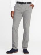 Old Navy Mens Slim Signature Built-in Flex Herringbone Dress Pants For Men Gray Herringbone Size 38w