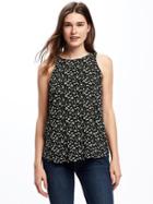 Old Navy Relaxed High Neck Tank For Women - Black Floral