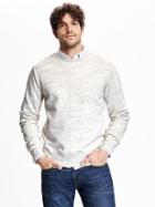 Old Navy Crew Neck Fleece Pullover - Heather Oatmeal