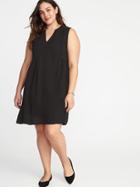 Old Navy Womens Sleeveless Georgette Plus-size Swing Dress Black Size 2x