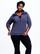 Old Navy Womens Plus Performance Fleece Half Zip Pullover - Navy Blue Combo