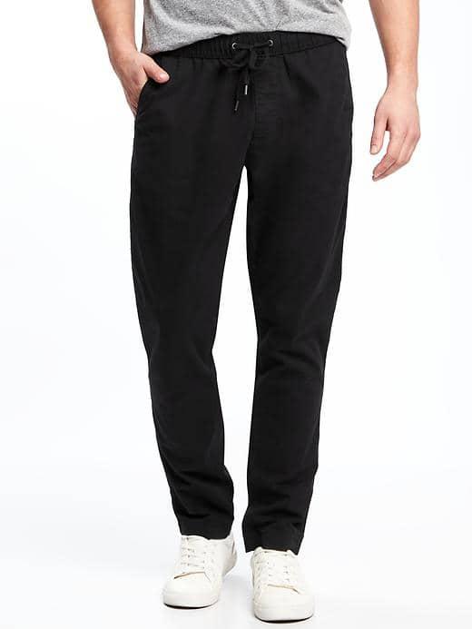 Old Navy Built In Flex Drawstring Tapered Leg Pants For Men - Black