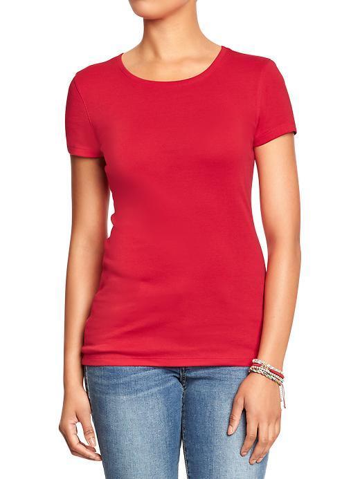 Old Navy Womens Perfect Crew Neck Tees - Classic Red