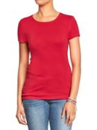 Old Navy Womens Perfect Crew Neck Tees - Classic Red