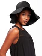 Old Navy Floppy Straw Sun Hat For Women - Black