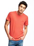Old Navy Garment Dyed Crew Neck Tee For Men - Hot Tamale