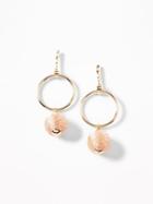 Old Navy Womens Wrapped-ball Hoop Earrings For Women Blush Size One Size