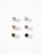 Crystal-stone Stud Earrings 5-pack For Women