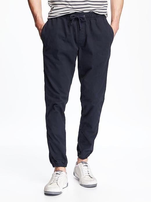 Old Navy Mens Twill Joggers For Men Navy Captain Size M