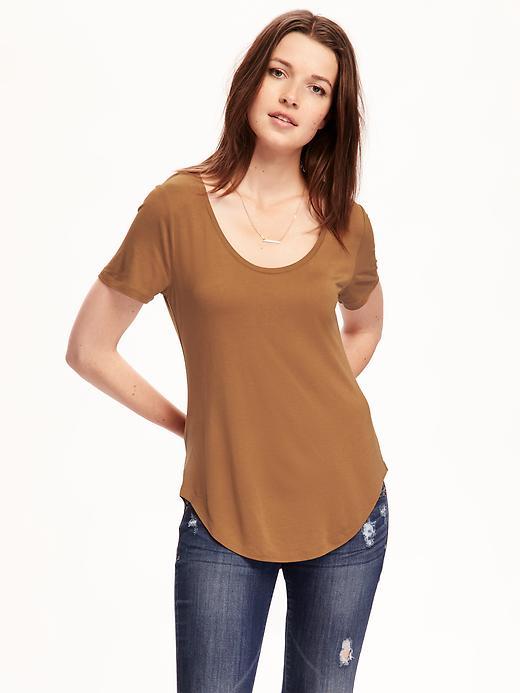 Old Navy Relaxed Curved Hem Tee For Women - Burnt Ochre