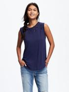 Old Navy Relaxed Cutwork Tank For Women - Lost At Sea Navy