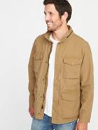 Old Navy Mens Canvas Built-in Flex Stowaway-hood Military Jacket For Men Fall Khaki Size Xl