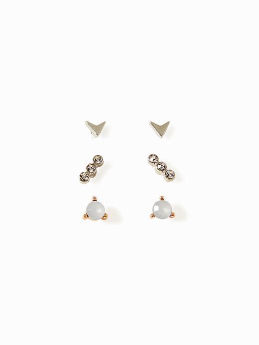 Old Navy Pav Stud Earrings For Women - Silver