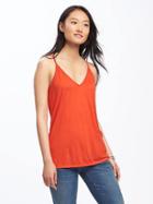 Old Navy Relaxed Double V Neck Cami For Women - Hot Tamale