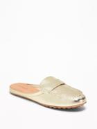 Faux-leather Moccasin Mules For Women