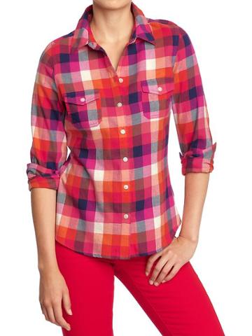 Old Navy Womens Plaid Flannel Shirts