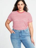 Old Navy Womens Slub-knit Plus-size Everywear Tuck-in Tee Red Stripes Size 1x