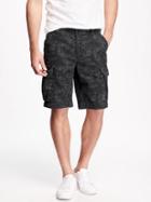 Old Navy Broken In Cargo Shorts For Men 10 3/4 - Black