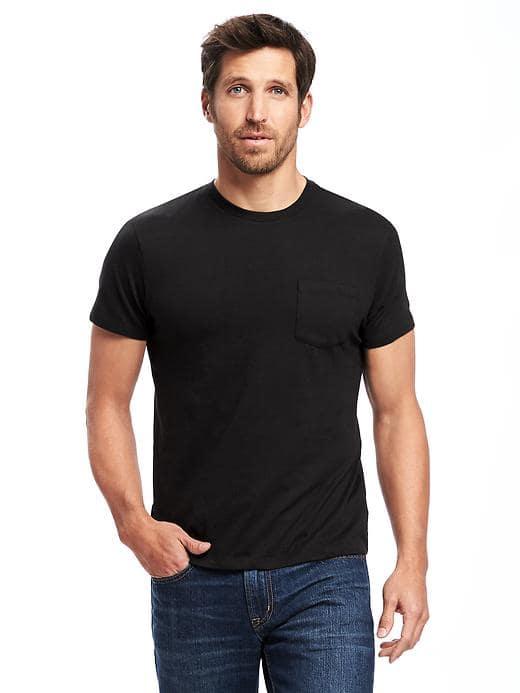 Old Navy Soft Washed Crew Neck Pocket Tee For Men - Black