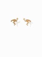 Old Navy Flamingo Studs For Women - Gold