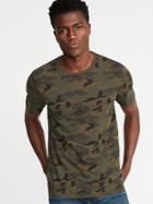 Old Navy Mens Soft-washed Printed Crew-neck Tee For Men Green Camo Size L