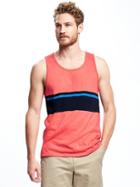 Old Navy Striped Slub Knit Jersey Tank For Men - Coral Pink