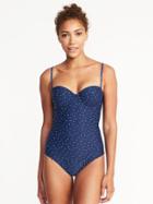 Old Navy Womens Balconette Swimsuit For Women Navy Dots Size Xs