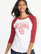 Old Navy Womens College-team 3/4-length Raglan Tee For Women Oklahoma Size Xs