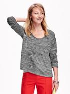 Old Navy Lightweight Sweater Knit Tee Size L Tall - Light Gray