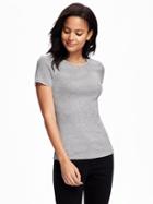 Old Navy Fitted Crew Neck Tee For Women - Heather Gray