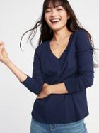 Old Navy Womens Everywear V-neck Tee For Women Blue Size M