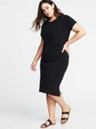 Old Navy Womens Relaxed Plus-size Midi Tee Dress Black Size 1x