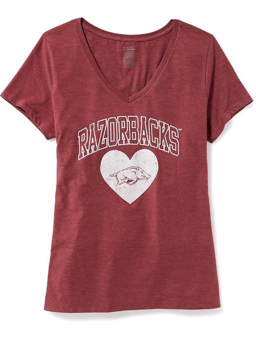Old Navy Womens Ncaa V-neck Tee For Women Arkansas Size Xs