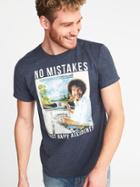 Old Navy Mens Bob Ross Graphic Tee For Men Teal Size Xxl