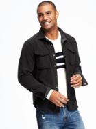 Old Navy Go Warm Micro Fleece Shirt Jacket For Men - Blackjack