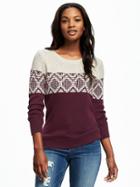 Old Navy Fair Isle Sweater For Women - Sumptuous Purple