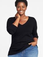 Old Navy Womens Plus-size V-neck Sweater Black Size 3x