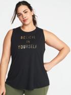 Old Navy Womens Relaxed Plus-size Graphic Muscle Tank Believe In Yourself Size 2x