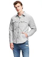 Old Navy Quilted Shirt Jacket For Men - Grey