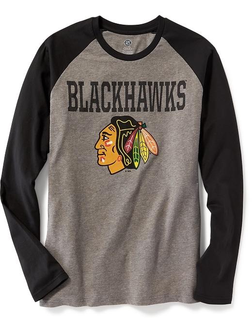 Old Navy Mens Nhl Team-graphic Raglan Tee For Men Chicago Blackhawks Size M