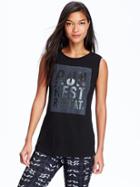 Old Navy Womens Active Graphic Muscle Tees - Black Jack 3