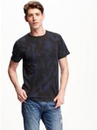 Old Navy Tropical Print Crew Neck Tee For Men - Night Life