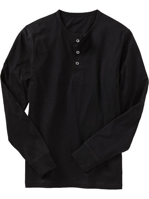 Old Navy Old Navy Mens Jersey Henleys - New Black