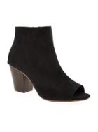 Old Navy Sueded Ankle Peep Toe Booties For Women - Black