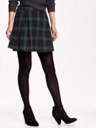 Old Navy Pleated Mini Skirt Size L Tall - Large Green Plaid