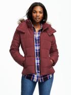 Old Navy Frost Free Hooded Jacket For Women - Marion Berry