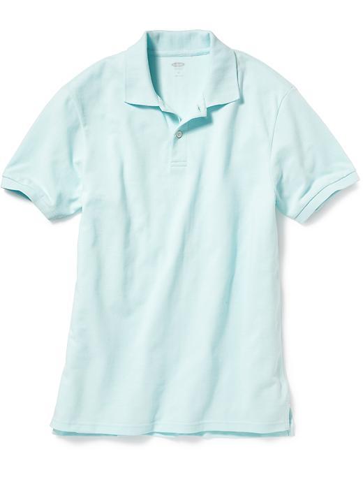 Old Navy Mens Short Sleeve Pique Polos - Eyrie Blue