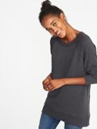 Old Navy Womens French-terry Boyfriend Sweatshirt For Women Charcoal Size Xs