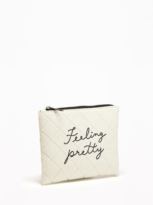 Old Navy Quilted Feeling Pretty Cosmetic Bag For Women - Canvas